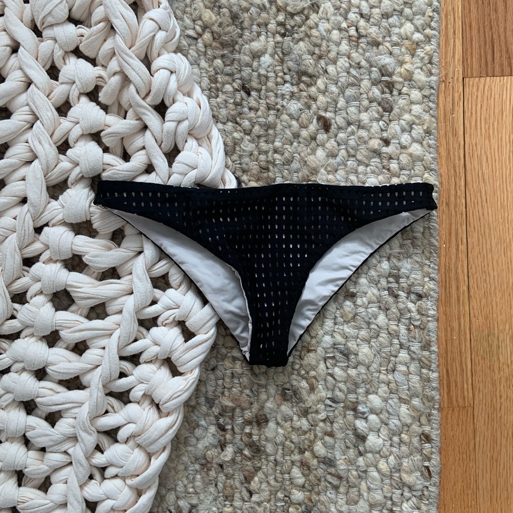 acacia swimwear Black Textured Bikini Bottom